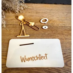 Geldscheinhalter Posaune, Instrument, Musik, Strichmännchen, Stick Figure, Geldgeschenk, Geburtstag, Geschenk, Wunschtex