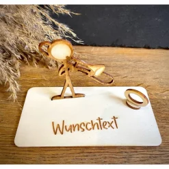 Geldscheinhalter Posaune, Instrument, Musik, Strichmännchen, Stick Figure, Geldgeschenk, Geburtstag, Geschenk, Wunschtex