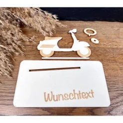 Geldscheinhalter Roller, Vespa, Geburtstag, Führerschein, Geschenk, Wunschtext, Personalisierbar