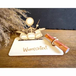 Geldscheinhalter Schlagzeug, Instrument, Musik, Stick Figure, Geldgeschenk, Geburtstag, Geschenk, Wunschtext, Personalis