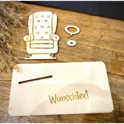 Geldscheinhalter Sessel, Ohrensessel, Stuhl, Geldgeschenk, Geburtstag, Rad, Geschenk, Wunschtext, Personalisierbar
