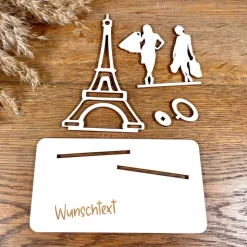 Geldscheinhalter Shopping, Paris, Eiffelturm, Frankreich, Weltreise,, Geldgeschenk, Geburtstag, Geschenk, Wunschtext, Pe