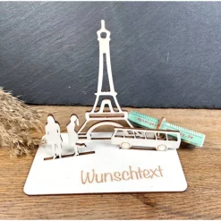 Geldscheinhalter Shopping, Paris, Urlaub, Eiffelturm, Frankreich, Bus, Geldgeschenk, Geburtstag, Geschenk, Wunschtext,