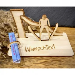 Geldscheinhalter Ski, Skispringen, Skifliegen, Skiurlaub, Winterurlaub, Urlaub, Geldgeschenk, Geburtstag, Geschenk,Wunsc