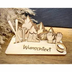 Geldscheinhalter Skiausrüstung, Ski, Skiurlaub, Berge, Winterurlaub, Geldgeschenk, Geburtstag, Geschenk, Wunschtext, Per