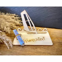 Geldscheinhalter Surfen, Surfer, Wasser, Geldgeschenk, Geburtstag, Geschenk, Wunschtext, Personalisierbar