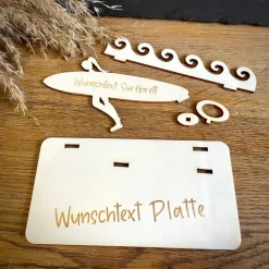 Geldscheinhalter Surfen, Surferin, Wasser, Urlaub, Geldgeschenk, Geburtstag, Geschenk, Wunschtext, Personalisierbar