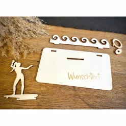 Geldscheinhalter Surfen, Surferin, Wasser, Urlaub, Geldgeschenk, Geburtstag, Geschenk, Wunschtext, Personalisierbar