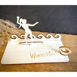 Geldscheinhalter Surfen, Surferin, Wasser, Urlaub, Geldgeschenk, Geburtstag, Geschenk, Wunschtext, Personalisierbar