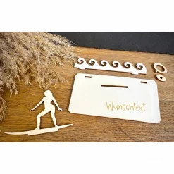 Geldscheinhalter Surfen, Surferin, Wasser, Urlaub, Geldgeschenk, Geburtstag, Geschenk, Wunschtext, Personalisierbar