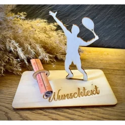 Geldscheinhalter Tennis, Geldgeschenk, Geburtstag, Aufschlag, Geschenk, Wunschtext, Personalisierbar
