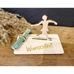 Geldscheinhalter Tennis, Geldgeschenk, Geburtstag, Aufschlag, Geschenk, Wunschtext, Personalisierbar