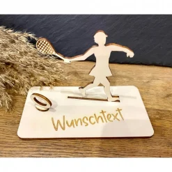 Geldscheinhalter Tennis, Geldgeschenk, Geburtstag, Aufschlag, Geschenk, Wunschtext, Personalisierbar