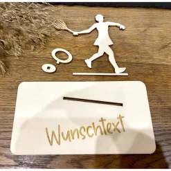 Geldscheinhalter Tennis, Geldgeschenk, Geburtstag, Aufschlag, Geschenk, Wunschtext, Personalisierbar