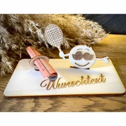 Geldscheinhalter Tennis, Geldgeschenk, Geburtstag, Tennisschläger, Geschenk, Wunschtext, Personalisierbar