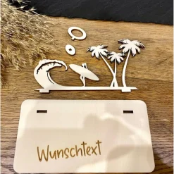 Geldscheinhalter Urlaub, Insel, Surfen, Geldgeschenk, Geburtstag, Geschenk, Wunschtext, Personalisierbar