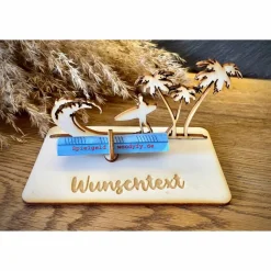Geldscheinhalter Urlaub, Insel, Surfen, Geldgeschenk, Geburtstag, Geschenk, Wunschtext, Personalisierbar