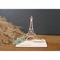Geldscheinhalter Urlaub, Paris, Eiffelturm, Frankreich, Weltreise, Auto, Geldgeschenk, Geburtstag, Geschenk, Wunschtext,