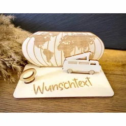 Geldscheinhalter Urlaub, Weltreise, Reise, Geldgeschenk, Geburtstag, Geschenk, Wunschtext, Personalisierbar