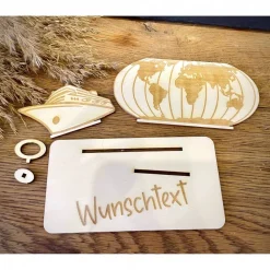 Geldscheinhalter Urlaub, Weltreise, Kreuzfahrt, Geldgeschenk, Geburtstag, Geschenk, Wunschtext, Personalisierbar