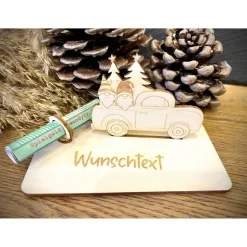 Geldscheinhalter Weihnachtswichtel, Wichtel, Weihnachtsmann, Weihnachten, Nikolaus, Geldgeschenk, Geschenk, Wunschtext,