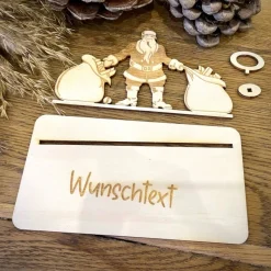 Geldscheinhalter Weihnachten, Weihnachtsmann, Nikolaus, Geldgeschenk, Geburtstag, Geschenk, Wunschtext, Personalisierbar