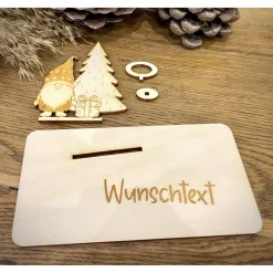 Geldscheinhalter Weihnachtswichtel, Wichtel, Weihnachtsmann, Weihnachten, Nikolaus, Geldgeschenk, Geschenk, Wunschtext,