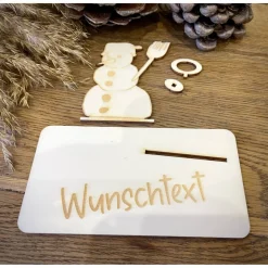 Geldscheinhalter Winter, Schneemann, Schnee, Einkaufen, Geldgeschenk, Geburtstag, Geschenk, Wunschtext, Personalisierbar