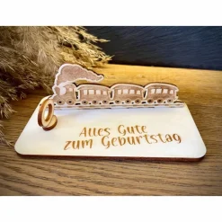 Geldscheinhalter Zug, Eisenbahn, Kind, Geldgeschenk, Geburtstag, Kindergeburtstag, Geschenk, Wunschtext, Personalisierba