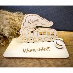 Geldscheinhalter Zug, Eisenbahn, Kind, Geldgeschenk, Geburtstag, Kindergeburtstag, Geschenk, Wunschtext, Personalisierba