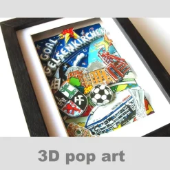 Gelsenkirchen Schalke Fussball Stadion 3D bild gerahmt Geschenk fussballfans verein fan wandbild