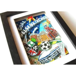 Gelsenkirchen Schalke Fussball Stadion 3D bild gerahmt Geschenk fussballfans verein fan wandbild