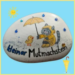 Gemeinsam durch den Regen - Ein Mutmachstein für kleine Helden!