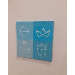 Gemälde "Maritim" | Unikat | Kunst | Dekoration | Deko | Geschenk | Anker | Fisch