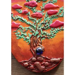 Gemälde TRAUMBÄUMCHEN Acrylbild abstrakte Acrylmalerei Kunst direkt v. Künstler Malerei Acrylbild auf ovalem Keilrahmen