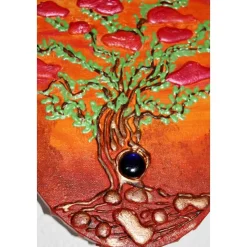 Gemälde TRAUMBÄUMCHEN Acrylbild abstrakte Acrylmalerei Kunst direkt v. Künstler Malerei Acrylbild auf ovalem Keilrahmen