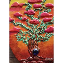 Gemälde TRAUMBÄUMCHEN Acrylbild abstrakte Acrylmalerei Kunst direkt v. Künstler Malerei Acrylbild auf ovalem Keilrahmen