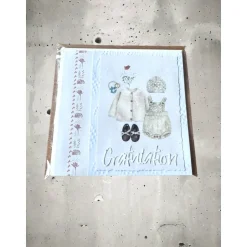 Genähter Baby-Waschlappen mit Stickerei & Glückwunschkarte – kleines Geschenk zur Geburt