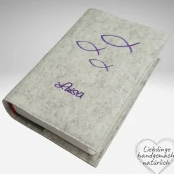 Gesangbuch Hülle evangelisch FISCHE personalisiert  KL41