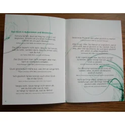 Geschenk Booklet , Büchlein, Taschenbuch mit Geschenkkarte -  Glücklich, Inspirationen für den Augenblick