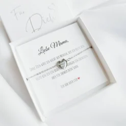 Geschenk Brautmutter – Armband Herz aus Edelstahl, personalisiertes Dankeschön für Brautmama