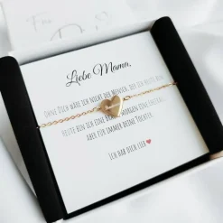 Geschenk Brautmutter – Armband Herz aus Edelstahl, personalisiertes Dankeschön für Brautmama