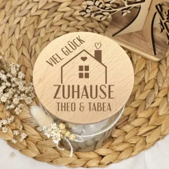 Geschenk Einzug neues Zuhause personalisiert mit Namen Naschglas Aufbewahrungsglas Süßigkeiten