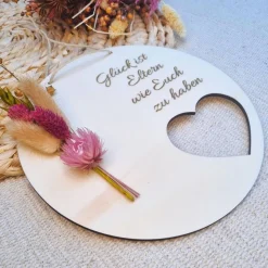 Geschenk für Eltern | personalisiertes Türschild | Türkranz Trockenblumen | Kleines Dankeschön Geschenk | Dankeschön