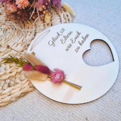 Geschenk für Eltern | personalisiertes Türschild | Türkranz Trockenblumen | Kleines Dankeschön Geschenk | Dankeschön