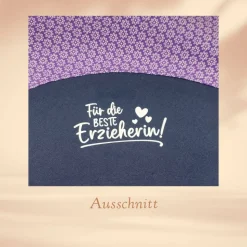 Geschenk für Erzieher / Erzieherinnen - Kleine Schultüte personalisierbar Lila blau