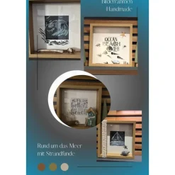 Geschenk für Freundin: Bilderrahmen mit Ostsee-Spruch & Strandgut – Maritime Deko im skandinavischen Stil