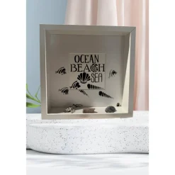 Geschenk für Freundin: Bilderrahmen mit Ostsee-Spruch & Strandgut – Maritime Deko im skandinavischen Stil