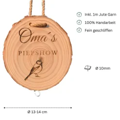 Geschenk für Oma zum Geburtstag – Meisenknödelhalter mit Gravur Omas Piepshow - Geschenkidee Muttertag