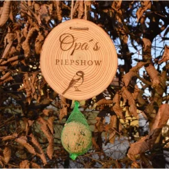 Geschenk für Opa zum Geburtstag - Meisenknödelhalter mit Gravur „Opas Piepshow“ - Geschenkidee Garten